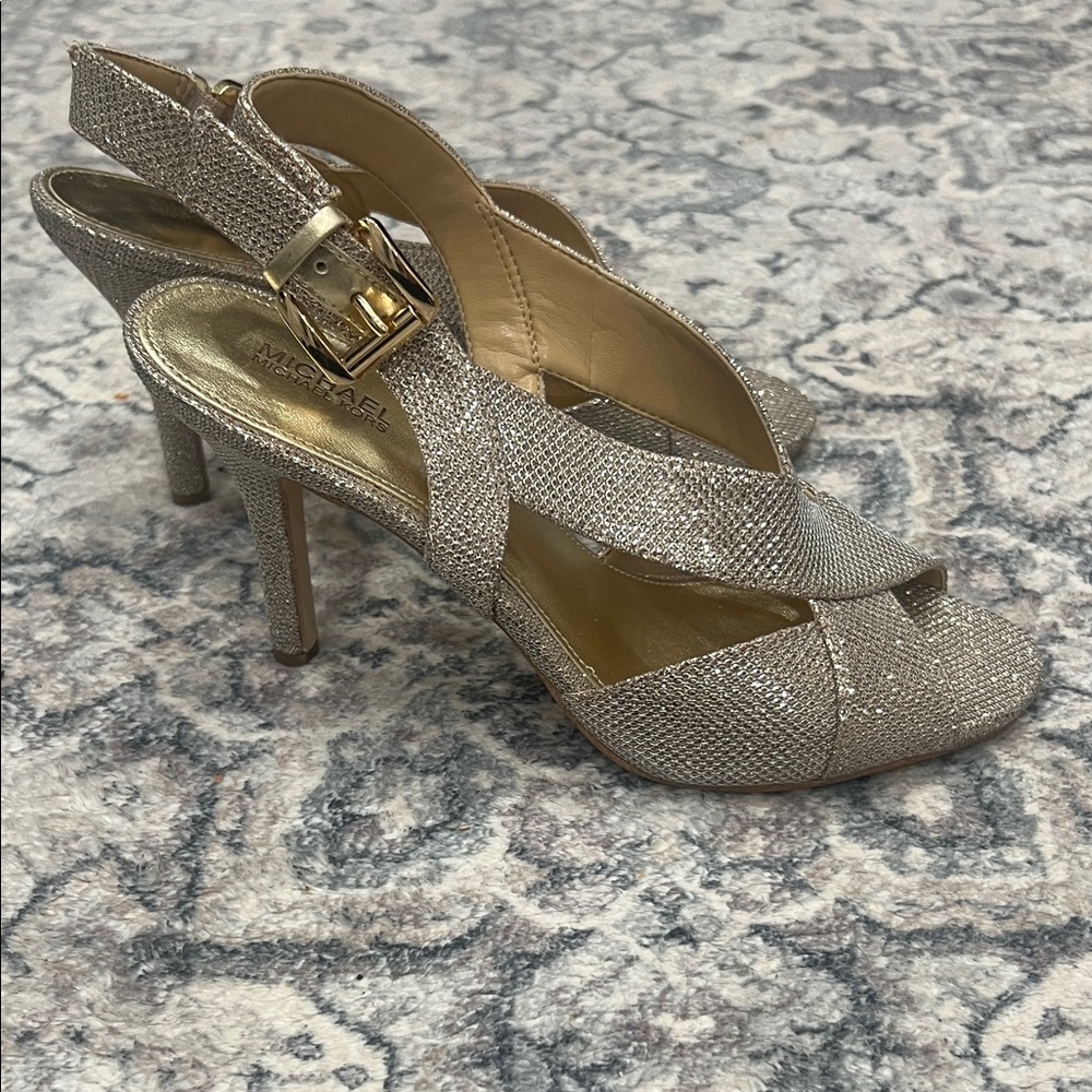 Michael Kors Shimmering Gold Slingback Heels